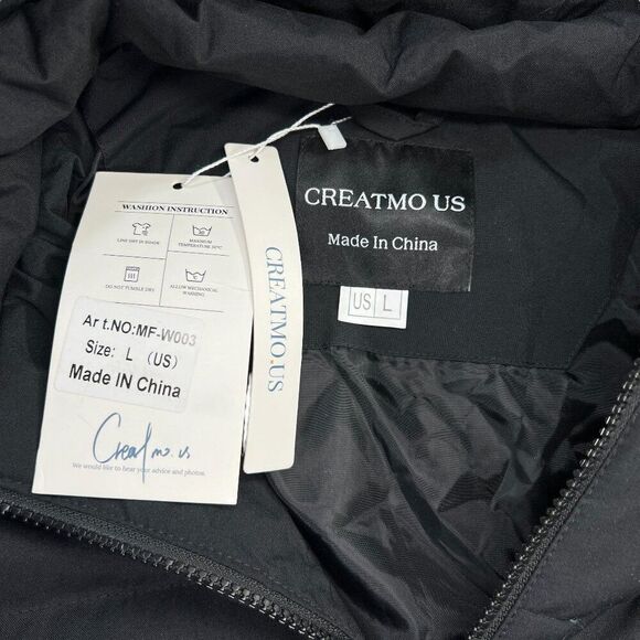 Createmo US Jacket Women's Size Large Long Winter Faux Fur Puffer Coat - Picture 10 of 12